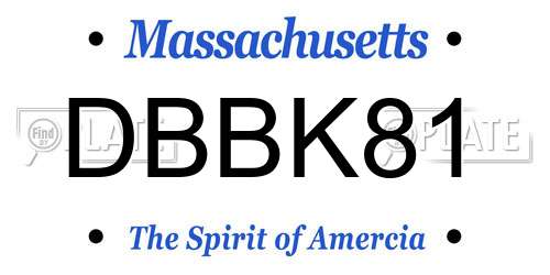 DBBK81 Massachusetts License Plate