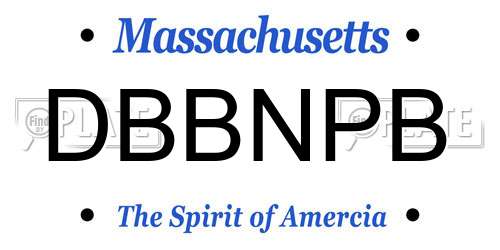 DBBNPB Massachusetts License Plate