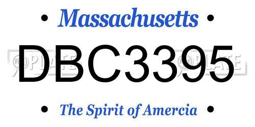 DBC3395 Massachusetts License Plate