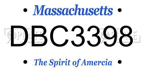 DBC3398 Massachusetts License Plate