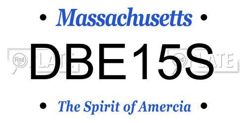 DBE15S Massachusetts License Plate