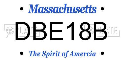 DBE18B Massachusetts License Plate