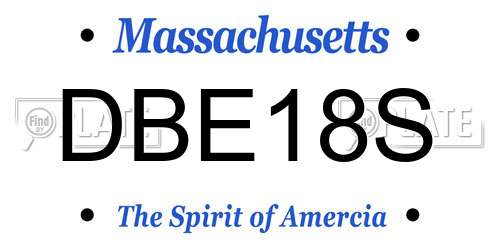 DBE18S Massachusetts License Plate