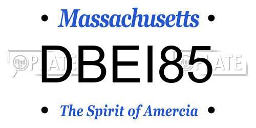 DBEI85 Massachusetts License Plate