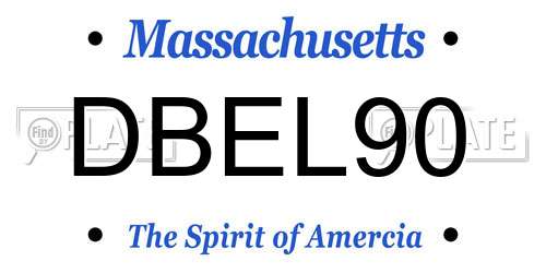 DBEL90 Massachusetts License Plate