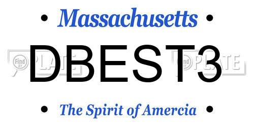 DBEST3 Massachusetts License Plate