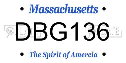 DBG136 Massachusetts License Plate