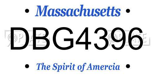 DBG4396 Massachusetts License Plate