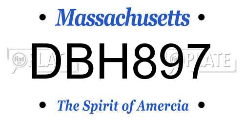 DBH897 Massachusetts License Plate