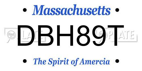 DBH89T Massachusetts License Plate