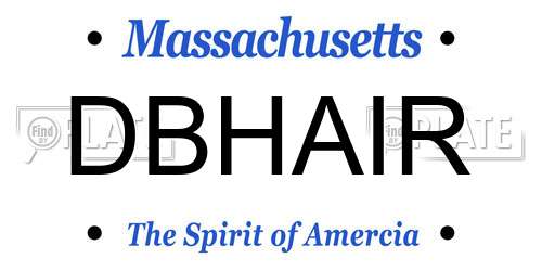 DBHAIR Massachusetts License Plate