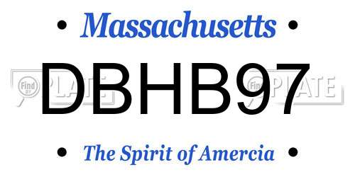 DBHB97 Massachusetts License Plate
