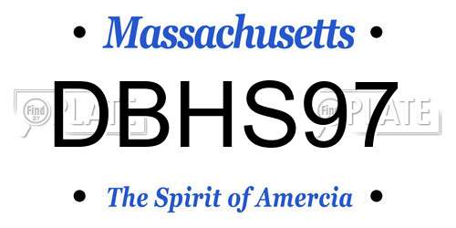 DBHS97 Massachusetts License Plate