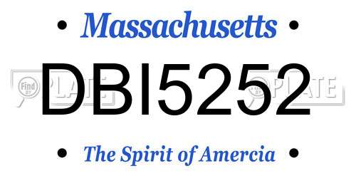 DBI5252 Massachusetts License Plate