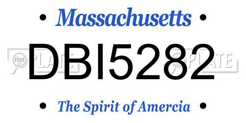 DBI5282 Massachusetts License Plate