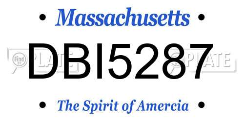 DBI5287 Massachusetts License Plate