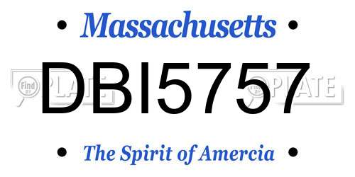 DBI5757 Massachusetts License Plate