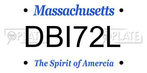 DBI72L Massachusetts License Plate