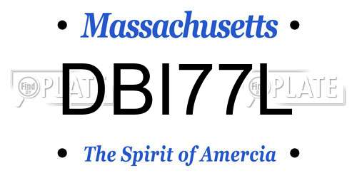 DBI77L Massachusetts License Plate