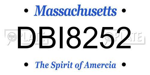 DBI8252 Massachusetts License Plate