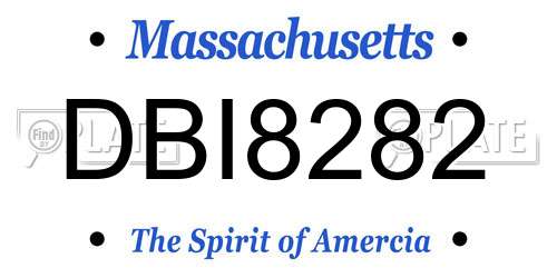 DBI8282 Massachusetts License Plate