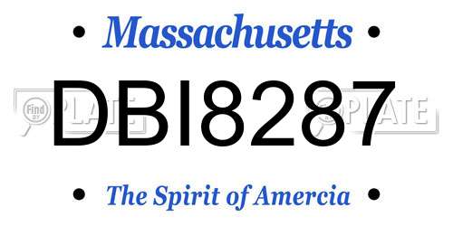 DBI8287 Massachusetts License Plate