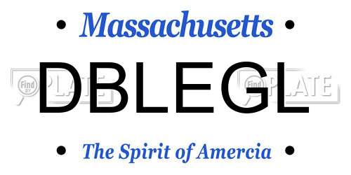 DBLEGL Massachusetts License Plate