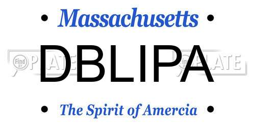 DBLIPA Massachusetts License Plate