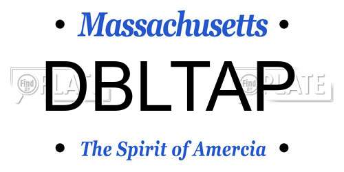 DBLTAP Massachusetts License Plate
