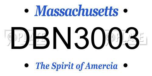 DBN3003 Massachusetts License Plate