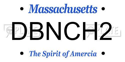 DBNCH2 Massachusetts License Plate