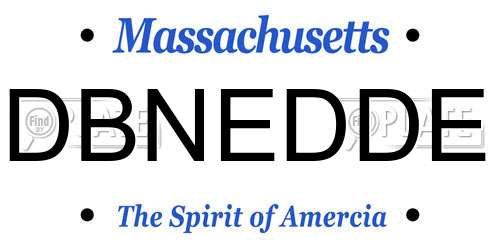 DBNEDDE Massachusetts License Plate