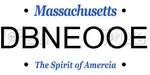 DBNEOOE Massachusetts License Plate