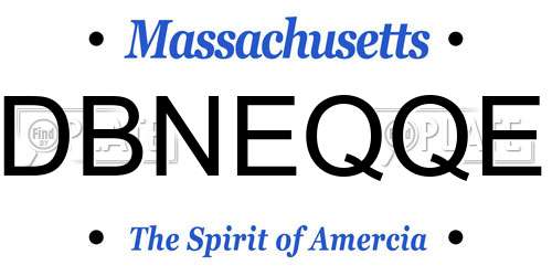 DBNEQQE Massachusetts License Plate