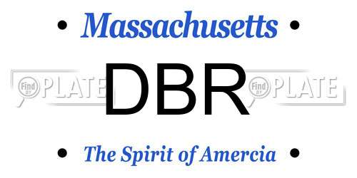 DBR Massachusetts License Plate