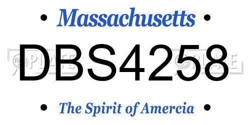 DBS4258 Massachusetts License Plate