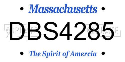 DBS4285 Massachusetts License Plate