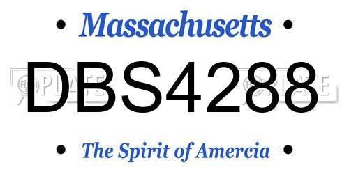 DBS4288 Massachusetts License Plate