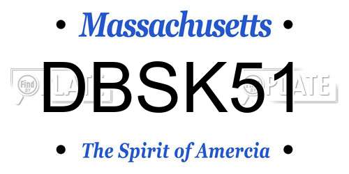 DBSK51 Massachusetts License Plate