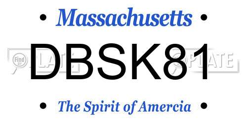 DBSK81 Massachusetts License Plate