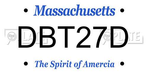 DBT27D Massachusetts License Plate