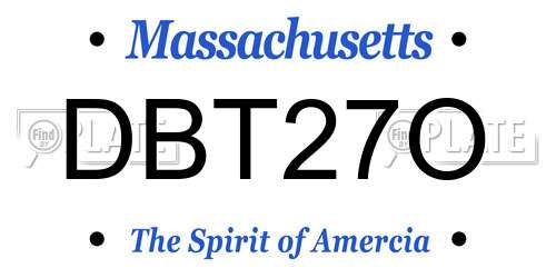 DBT27O Massachusetts License Plate