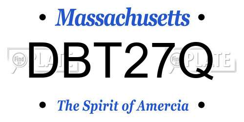 DBT27Q Massachusetts License Plate