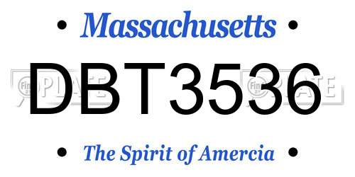 DBT3536 Massachusetts License Plate