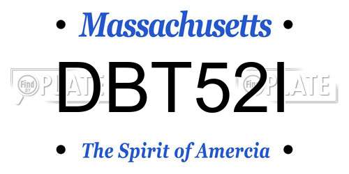 DBT52I Massachusetts License Plate