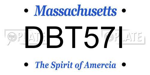 DBT57I Massachusetts License Plate
