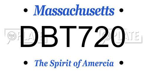 DBT720 Massachusetts License Plate