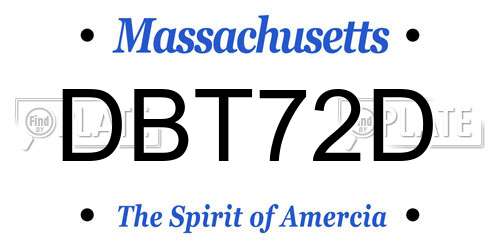 DBT72D Massachusetts License Plate