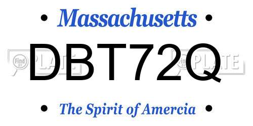 DBT72Q Massachusetts License Plate