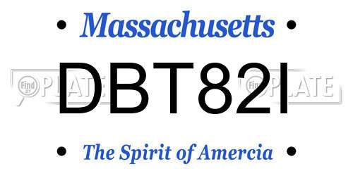 DBT82I Massachusetts License Plate